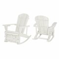 Bold Fontier Zero Gravity Collection Adirondack Rocking Chair with Built-in Footrest, White - Set of 2 BO4219995
